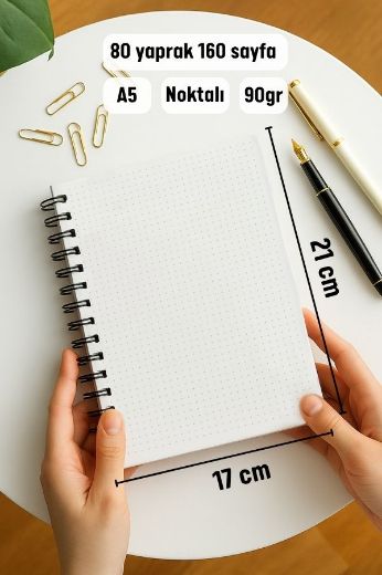 Kuş ve Mantar Kalın Kapaklı A5 Defter resmi