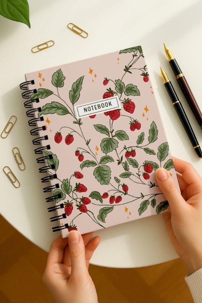 Çilek Kalın Kapaklı A5 Defter resmi