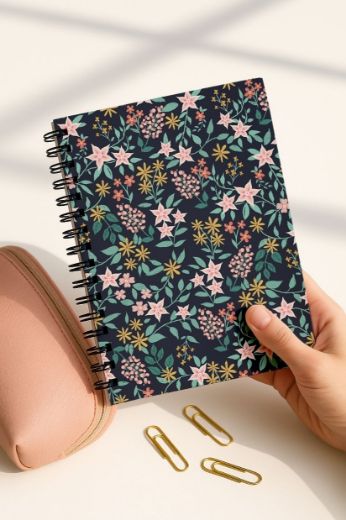 Çiçekli 4'lü Okul Defter Seti resmi