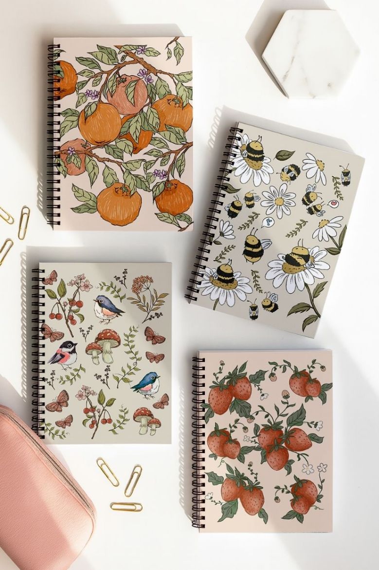 Meyveli 4'lü Okul Defter Seti resmi