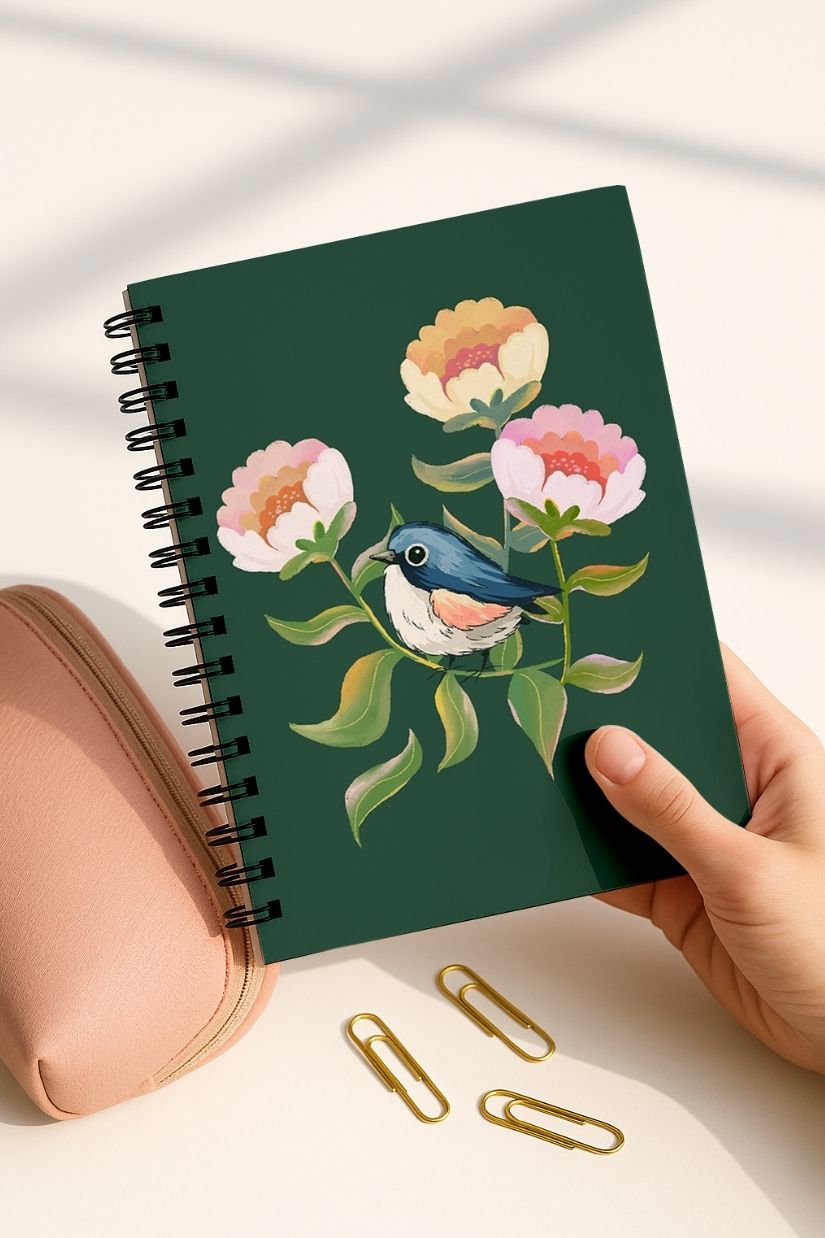 Kuşlu 4'lü Okul Defter Seti resmi