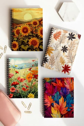 Yapraklı 4'lü Okul Defter Seti resmi