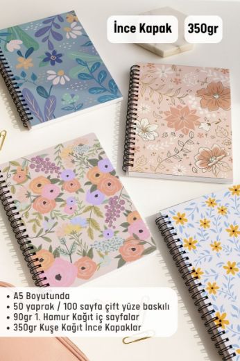 Papatyalı 4'lü Okul Defter Seti resmi