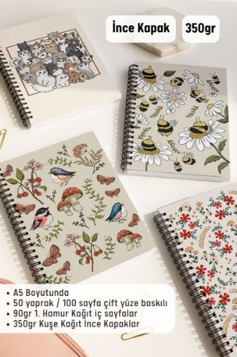 Hayvanlı 4'lü Okul Defter Seti resmi