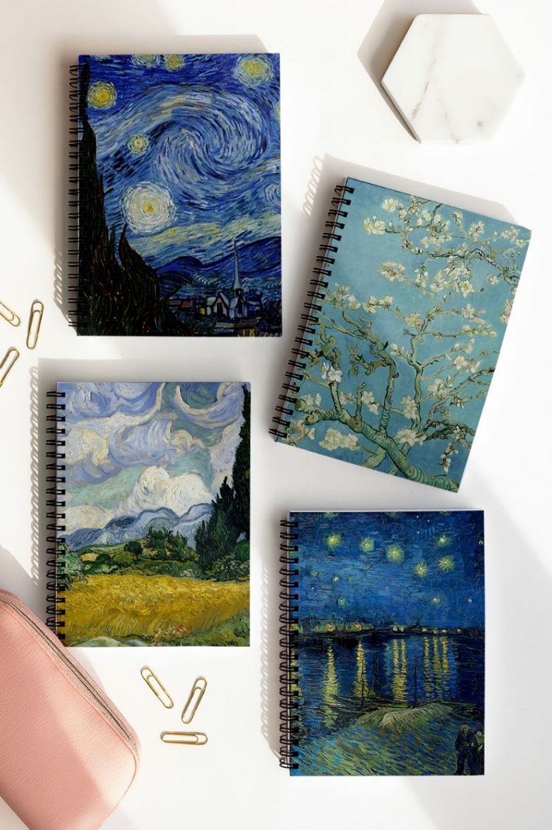 Van Gogh 4'lü Okul Defter Seti resmi