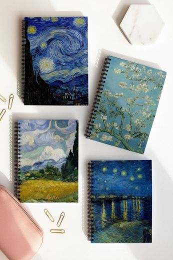 Van Gogh 4'lü Okul Defter Seti resmi