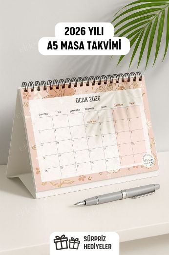 Altın Çiçek 2026 Yılı Aylık Masa Takvimi Spiralli A5 resmi