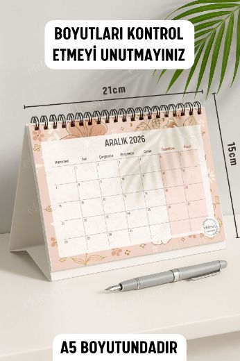 Altın Çiçek 2026 Yılı Aylık Masa Takvimi Spiralli A5 resmi