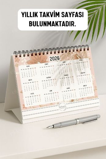 Altın Çiçek 2026 Yılı Aylık Masa Takvimi Spiralli A5 resmi