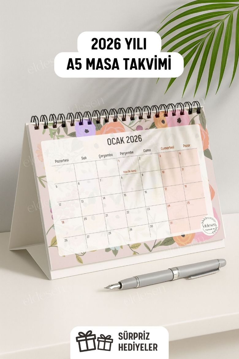 Pamuk Şeker 2026 Yılı Aylık Masa Takvimi Spiralli A5 resmi