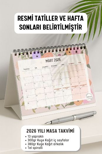 Pamuk Şeker 2026 Yılı Aylık Masa Takvimi Spiralli A5 resmi