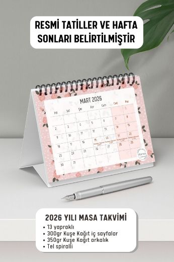 Pembeli 2026 Yılı Aylık Masa Takvimi Spiralli A6 resmi
