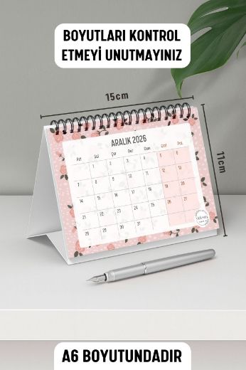 Pembeli 2026 Yılı Aylık Masa Takvimi Spiralli A6 resmi