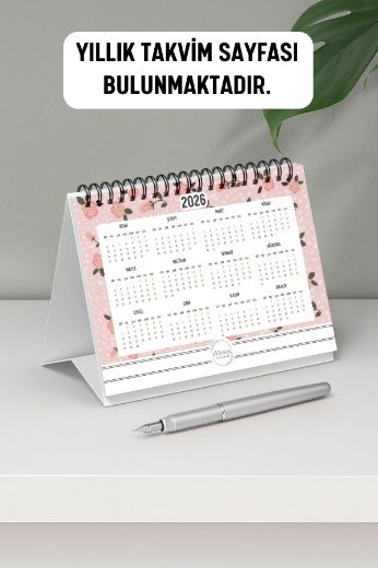 Pembeli 2026 Yılı Aylık Masa Takvimi Spiralli A6 resmi
