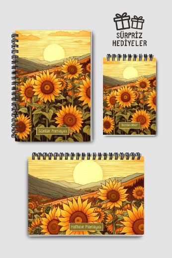 Ayçiçekli 3'lü Planlama Seti resmi