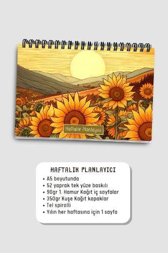 Ayçiçekli 3'lü Planlama Seti resmi