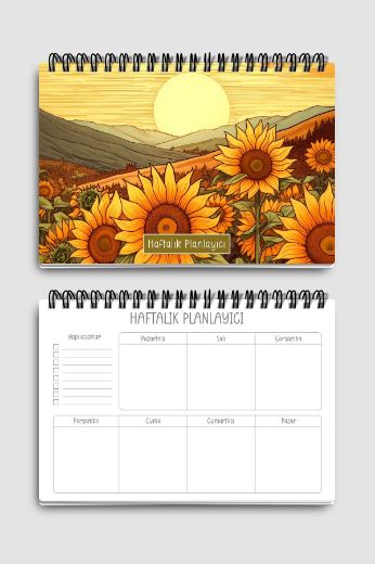 Ayçiçekli 3'lü Planlama Seti resmi