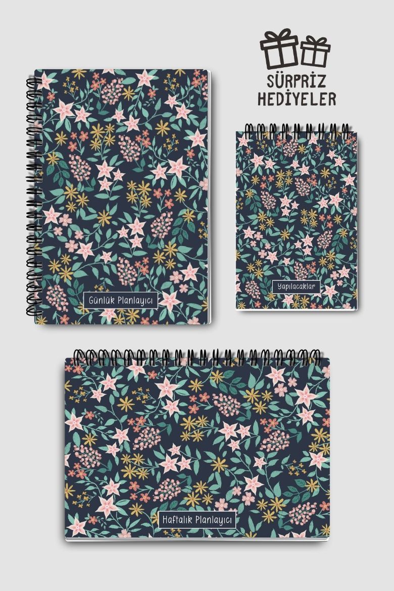 Karışık Çiçekli 3'lü Planlama Seti resmi