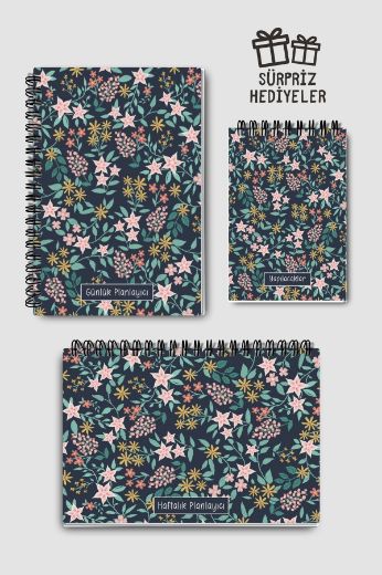 Karışık Çiçekli 3'lü Planlama Seti resmi