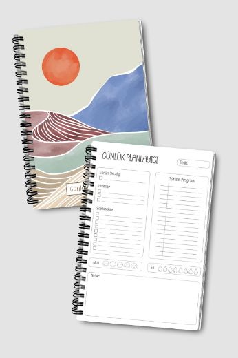 Mavi Boho 3'lü Planlama Seti resmi