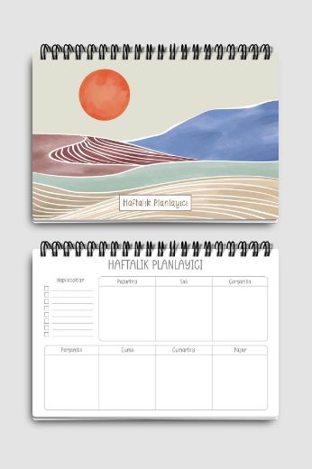 Mavi Boho 3'lü Planlama Seti resmi