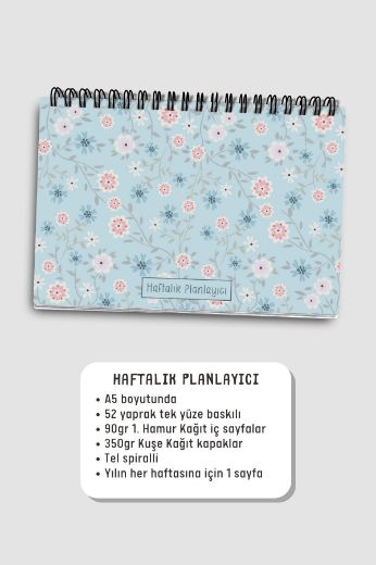 Mavi Çiçekli 3'lü Planlama Seti resmi