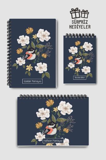 Mavi Kuşlu 3'lü Planlama Seti resmi