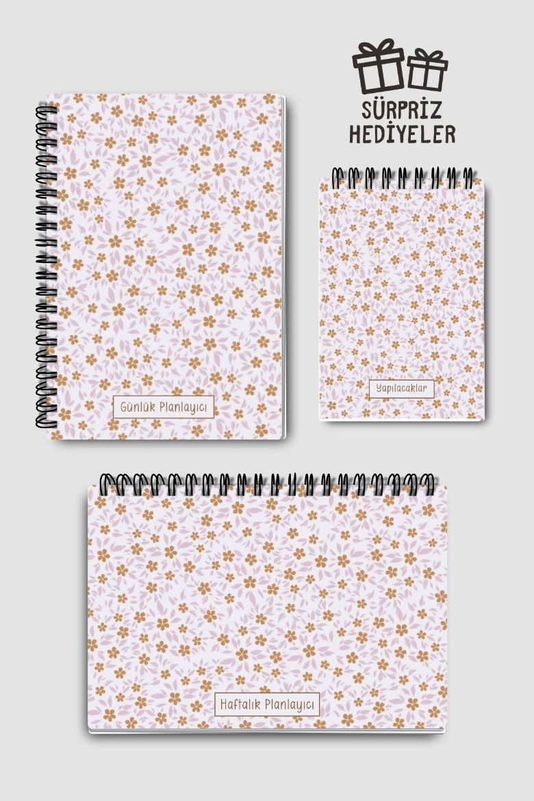 Mini Çiçekli 3'lü Planlama Seti resmi