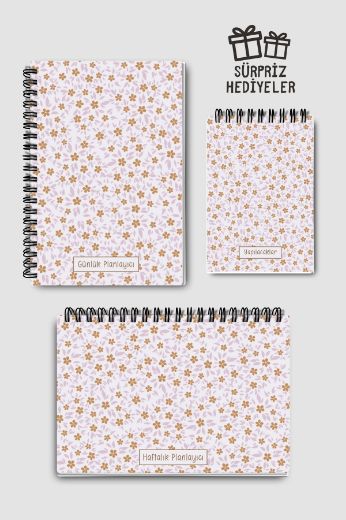 Mini Çiçekli 3'lü Planlama Seti resmi