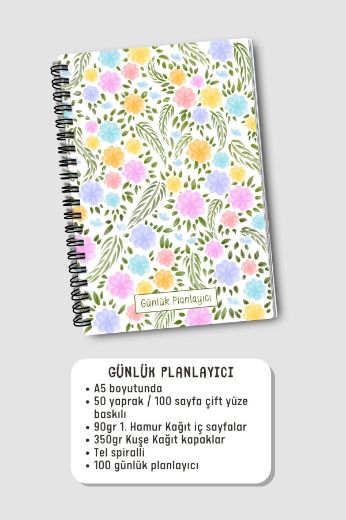 Pastel Çiçekli 3'lü Planlama Seti resmi