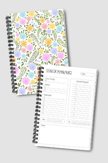 Pastel Çiçekli 3'lü Planlama Seti resmi