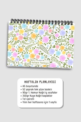 Pastel Çiçekli 3'lü Planlama Seti resmi