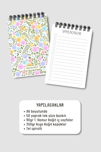 Pastel Çiçekli 3'lü Planlama Seti resmi