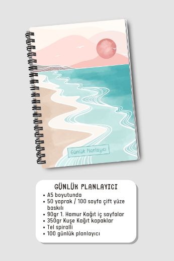 Pembe Boho 3'lü Planlama Seti resmi