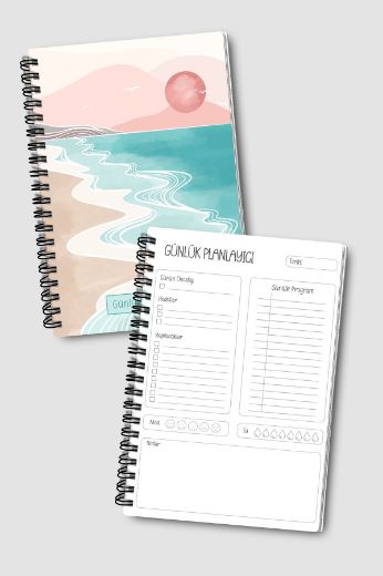 Pembe Boho 3'lü Planlama Seti resmi