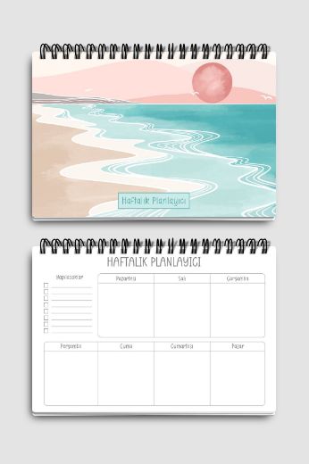 Pembe Boho 3'lü Planlama Seti resmi