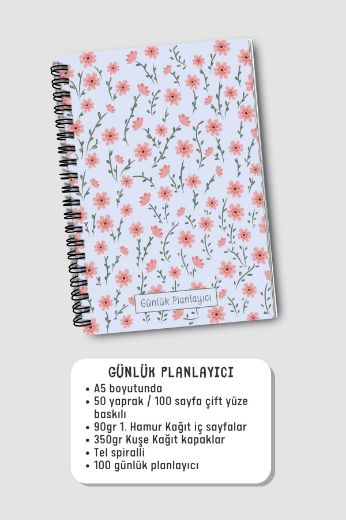 Pembe Çiçekli 3'lü Planlama Seti resmi