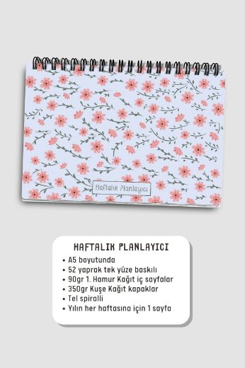 Pembe Çiçekli 3'lü Planlama Seti resmi