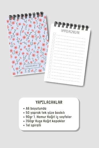 Pembe Çiçekli 3'lü Planlama Seti resmi