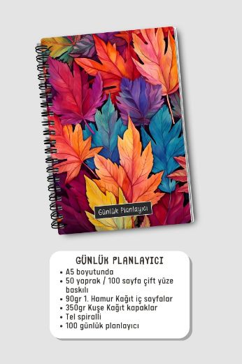 Renkli Yapraklı 3'lü Planlama Seti resmi