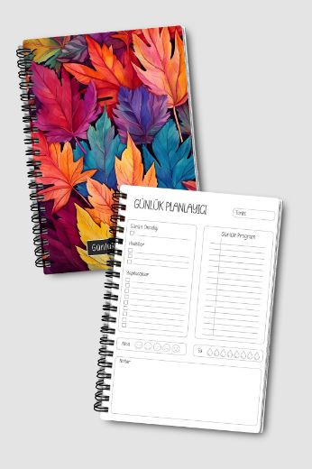 Renkli Yapraklı 3'lü Planlama Seti resmi