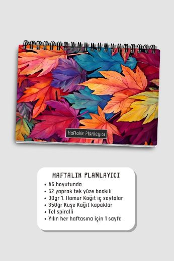 Renkli Yapraklı 3'lü Planlama Seti resmi