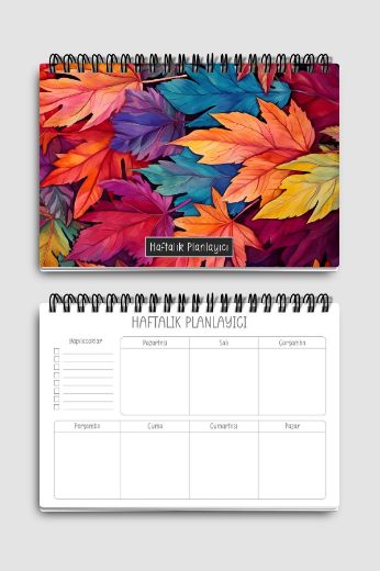 Renkli Yapraklı 3'lü Planlama Seti resmi