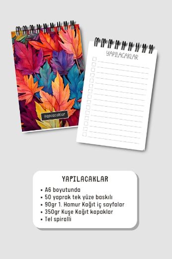 Renkli Yapraklı 3'lü Planlama Seti resmi