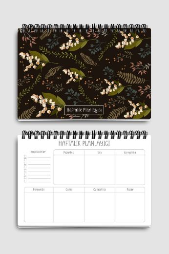 Ters Çiçekli 3'lü Planlama Seti resmi