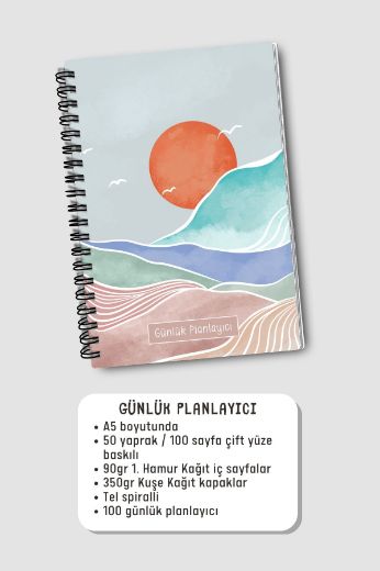 Turuncu Boho 3'lü Planlama Seti resmi