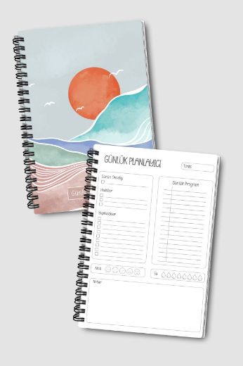 Turuncu Boho 3'lü Planlama Seti resmi