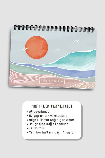 Turuncu Boho 3'lü Planlama Seti resmi