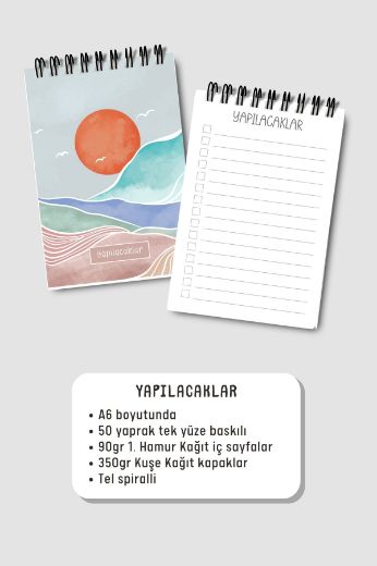 Turuncu Boho 3'lü Planlama Seti resmi