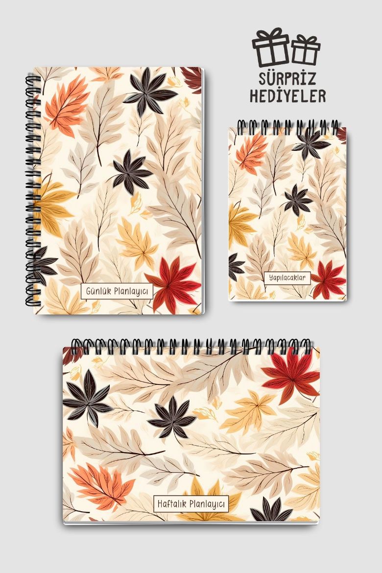 Yapraklı 3'lü Planlama Seti resmi